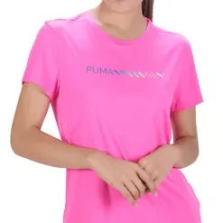 Playera Puma Correr Logo Mujer Rosa