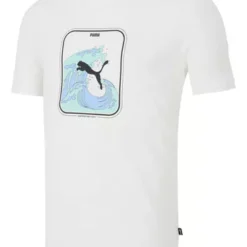 Playera Puma Casual Graphics Wave Hombre Blanco
